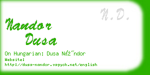 nandor dusa business card